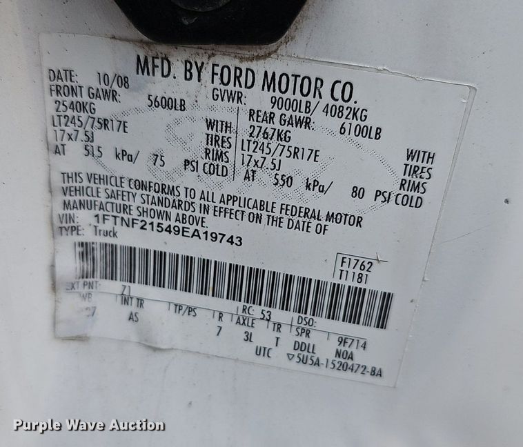 image for item DM1528 2009 Ford F250 Super Duty XL pickup truck