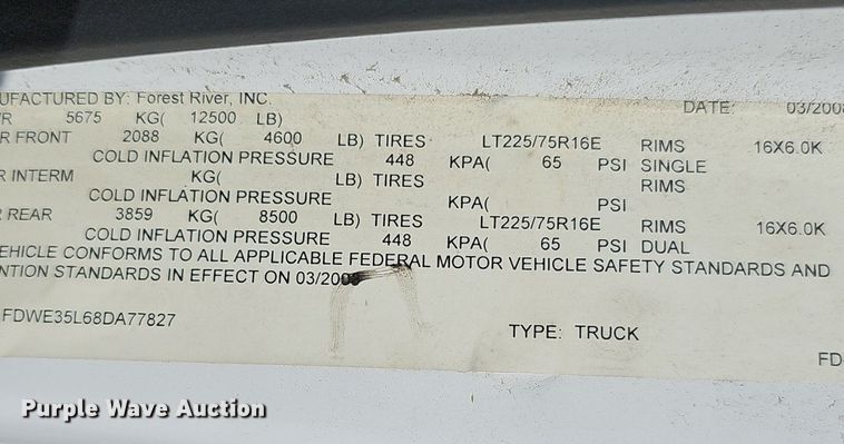 image for item DM1530 2008 Ford E350 Super Duty  box truck