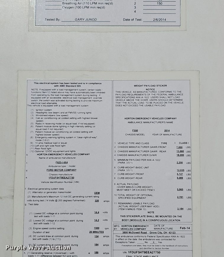 image for item DM1538 2014 Ford F550 Super Duty XLT ambulance