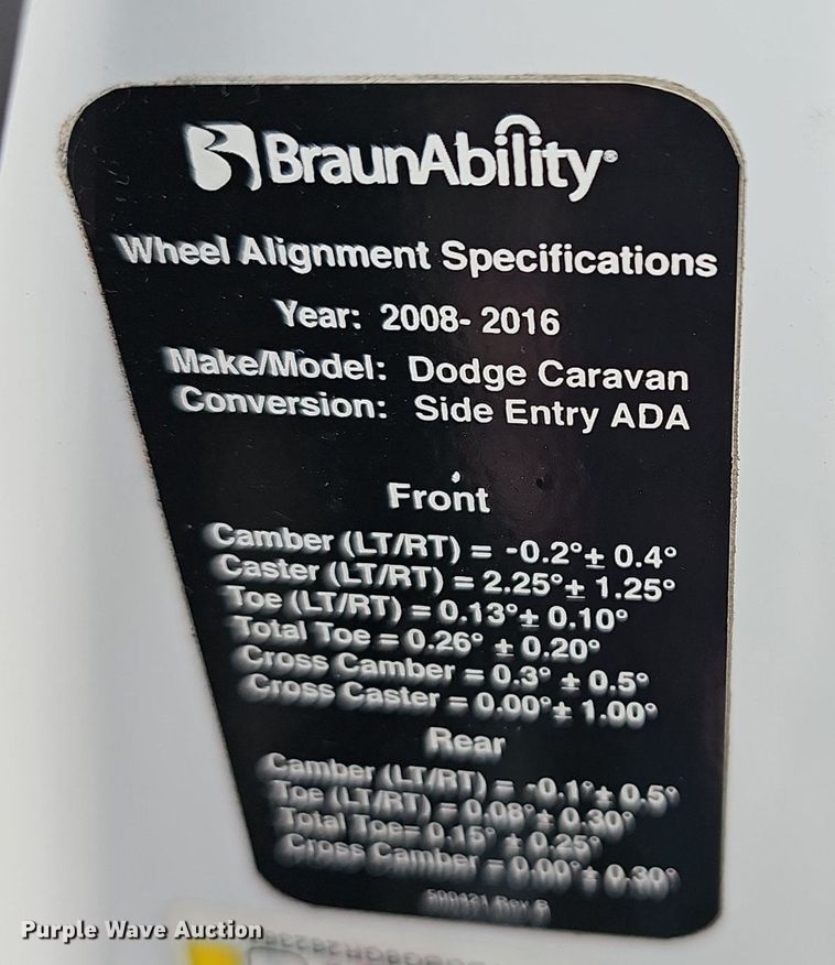 image for item DM1541 2016 Braun handicap accessible van