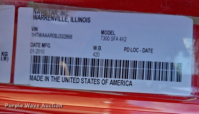 image for item DM1543 2011 International  WorkStar 7300 dump truck