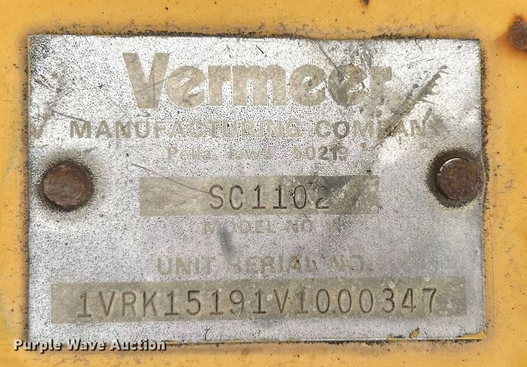 image for item EG0190 1997 Vermeer SC1102 stump grinder