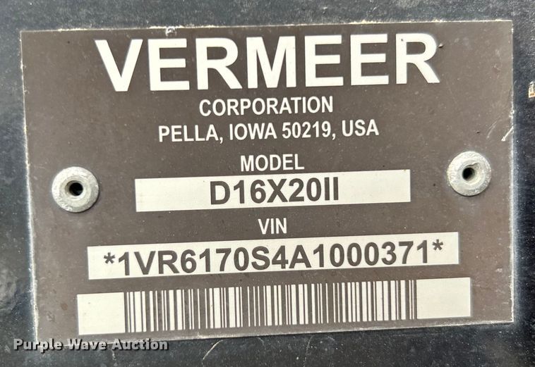 image for item EG0191 2010 Vermeer D16X20II directional boring unit