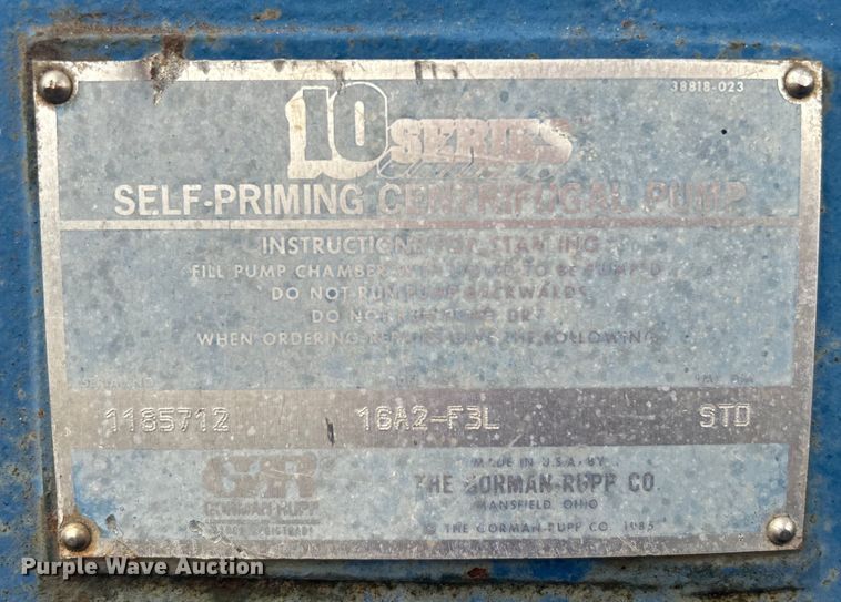 image for item EG0193 1999 Gorman Rupp 16A2-F3L pump