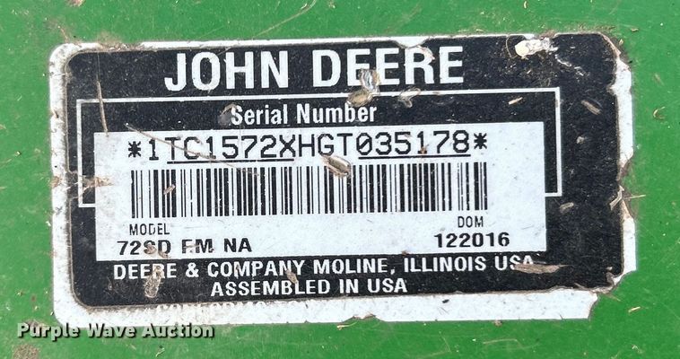 image for item EG0199 2017 John Deere 1550 TerrainCut  ZTR lawn mower