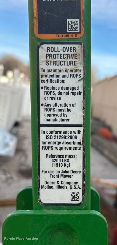 image for item EG0200 2017 John Deere 1550 TerrainCut ZTR lawn mower