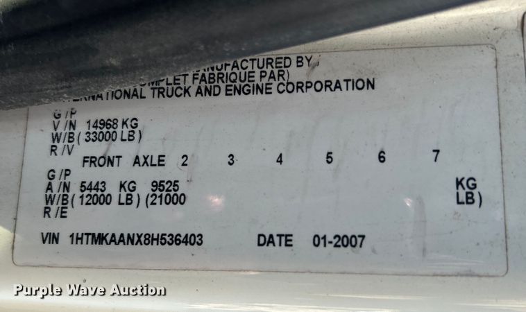 image for item EG0234 2008 International 4400 SBA dump truck