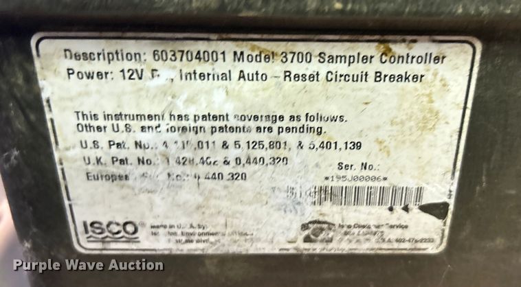 image for item EG0239 ISCO 3700 water sampler