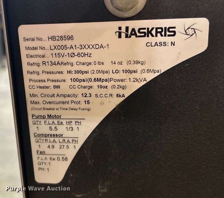 image for item EG0266 Haskris LX005-AI-3XXXDA-1 water chiller refrigerator