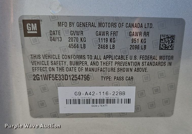 image for item EJ5873 2013 Chevrolet Impala  