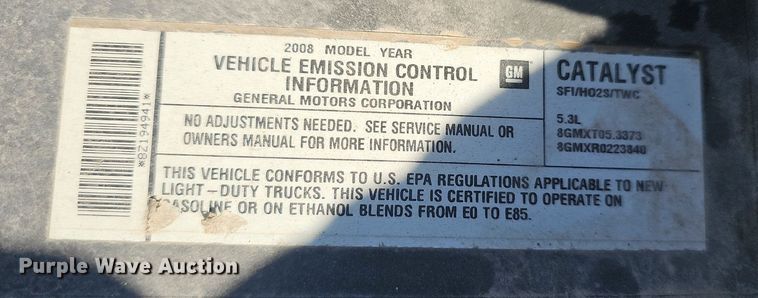 image for item EJ5877 2008 Chevrolet  Silverado 1500 pickup truck