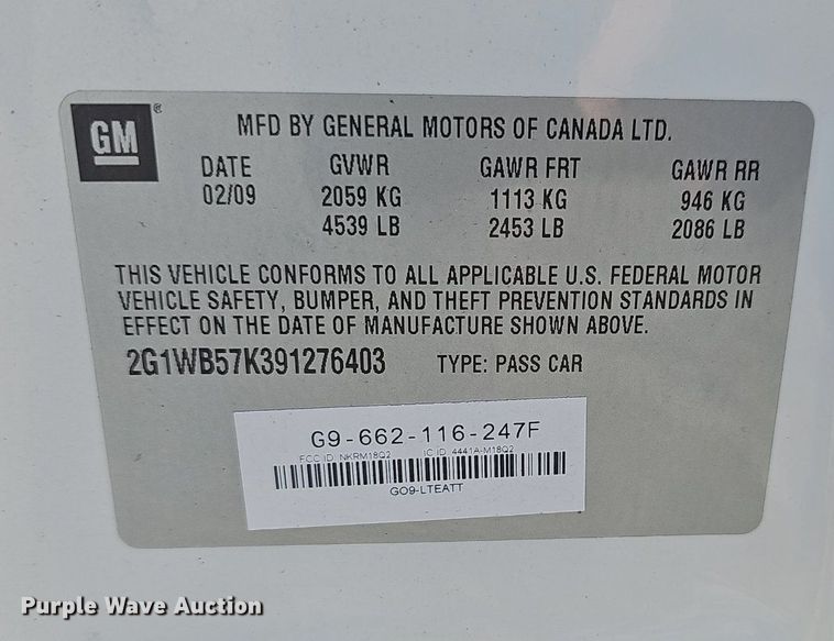 image for item EJ5878 2009 Chevrolet  Impala LS 