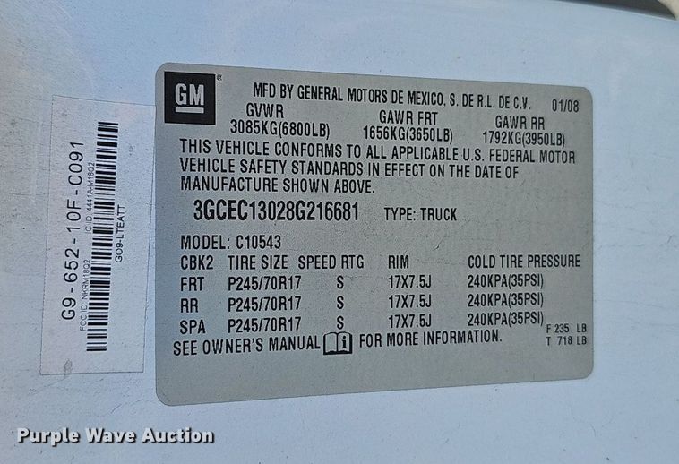 image for item EJ5883 2008 Chevrolet Silverado 1500 Crew Cab pickup truck