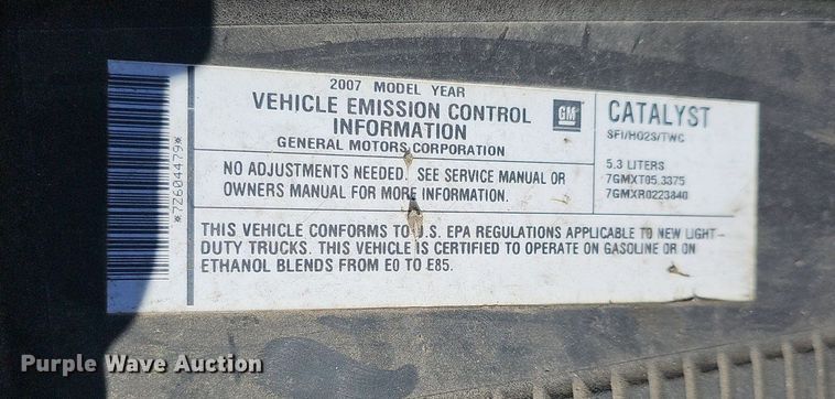 image for item EJ5884 2007 Chevrolet Silverado 1500 pickup truck