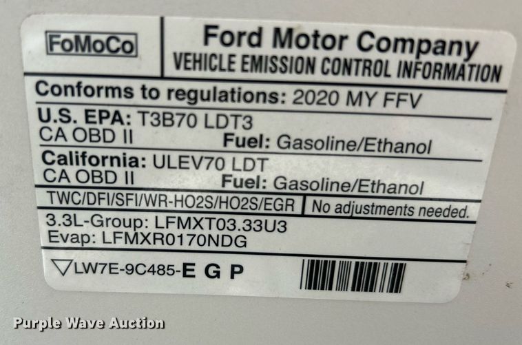 image for item EK4082 2020 Ford Explorer Police Interceptor  SUV