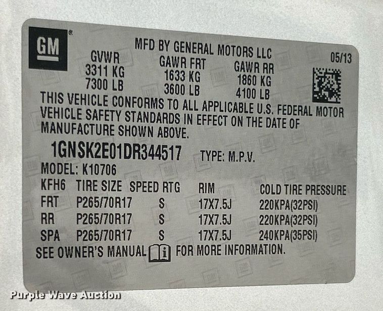 image for item EK4122 2013 Chevrolet Tahoe SUV