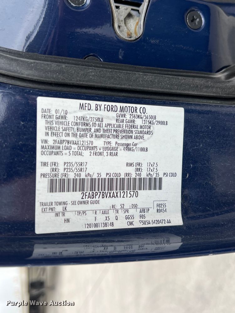 image for item KV9814 2010 Ford Crown Victoria Police Interceptor 