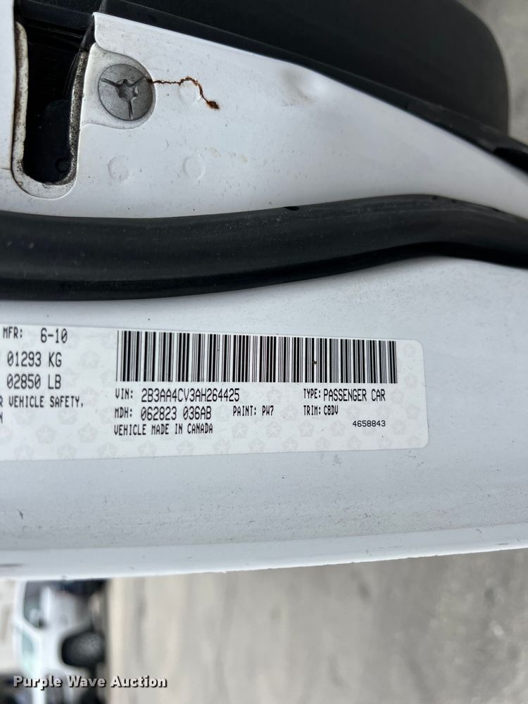 image for item KV9816 2010 Dodge Charger  