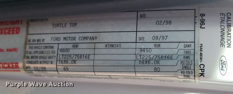 image for item LA9661 1998 Ford E450 Super Duty shuttle bus