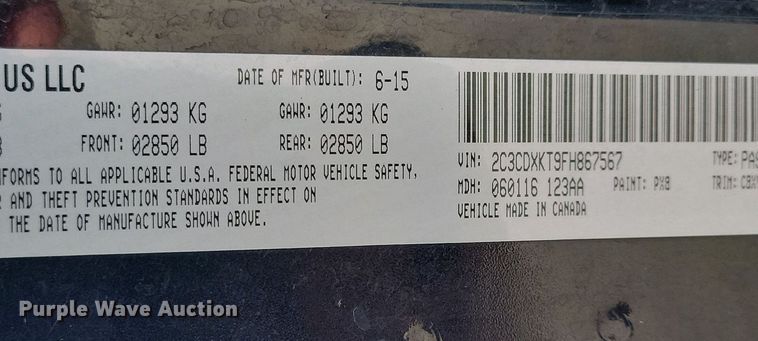 image for item LC9824 2015 Dodge Charger Police 