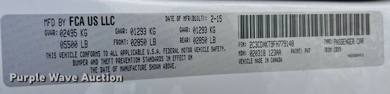 image for item LD9993 2015 Dodge Charger Police  