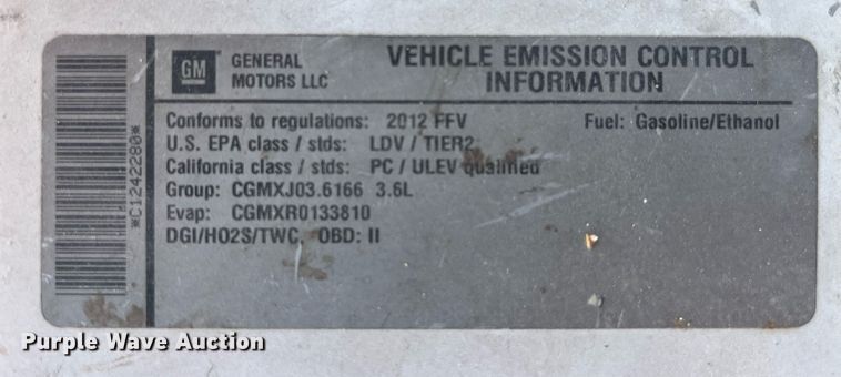 image for item LD9994 2012 Chevrolet   Impala Police  