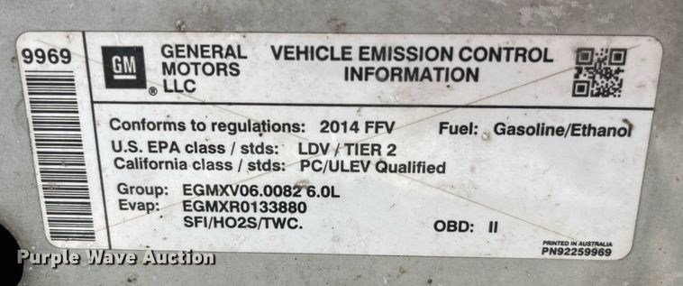 image for item LD9995 2014 Chevrolet  Caprice Police 