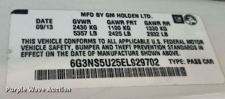 image for item LD9995 2014 Chevrolet  Caprice Police 