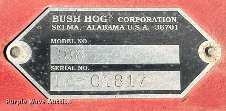 image for item LE9019 Bush Hog 306 rotary mower