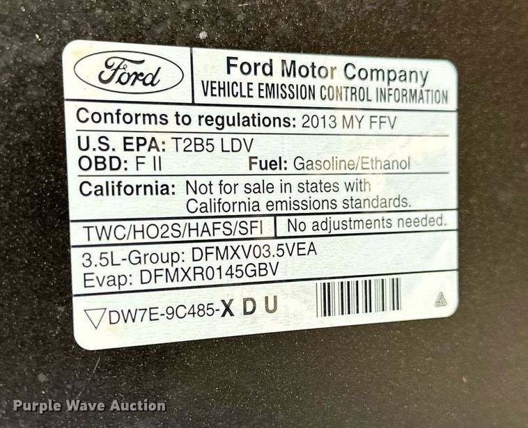 image for item LM9929 2013 Ford Taurus Police Interceptor 