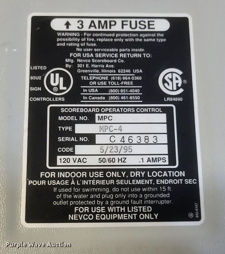 image for item MI9956 Nevco  score boards