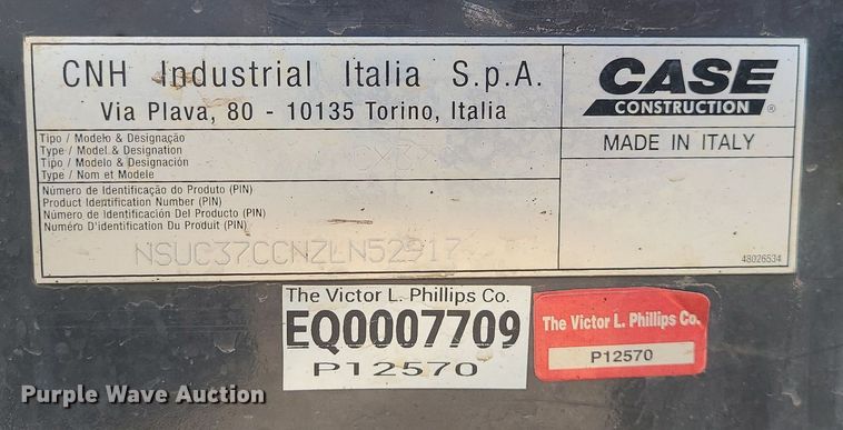 image for item MQ9658 2018 Case CX37C mini excavator