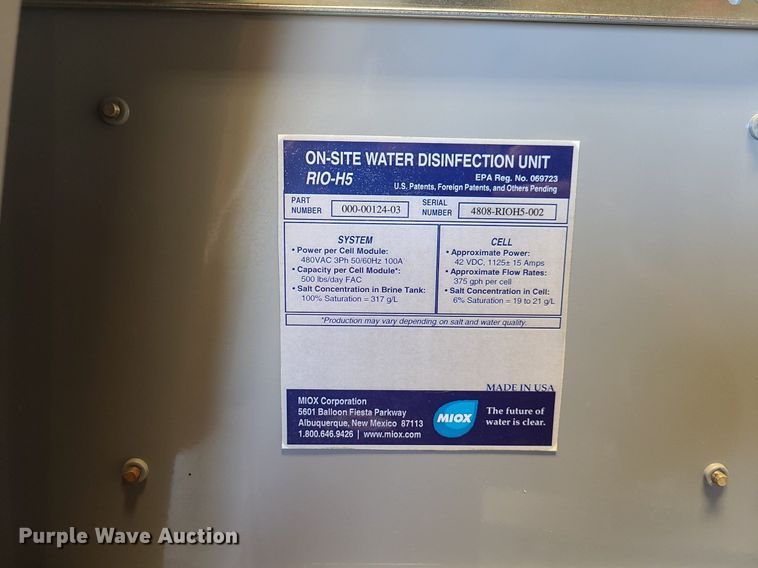 image for item MQ9668 (2) Miox Rio-H5 mixed oxidant generators