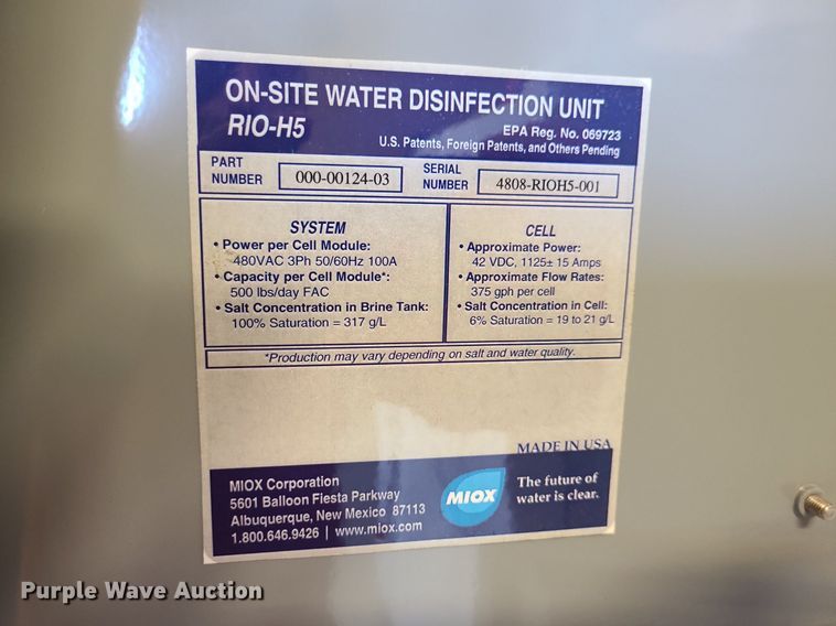 image for item MQ9668 (2) Miox Rio-H5 mixed oxidant generators