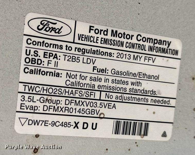 image for item NL9375 2013 Ford Taurus Police Interceptor 