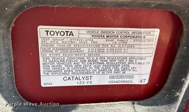 image for item NL9378 2006 Toyota Matrix XR 