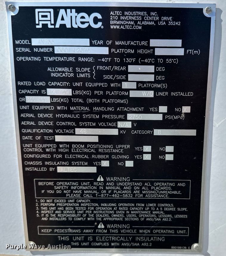 image for item NL9384 2001 Chevrolet C7500 bucket truck