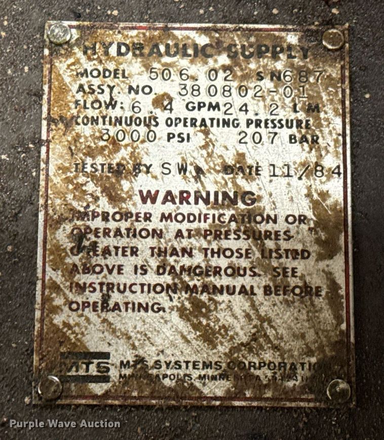 image for item NU9394 MTS seismic simulation system