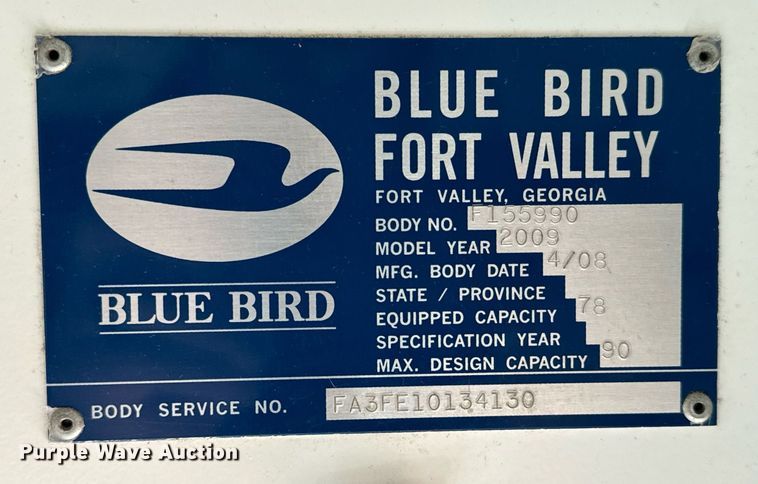 image for item NU9433 2009 Blue Bird school bus