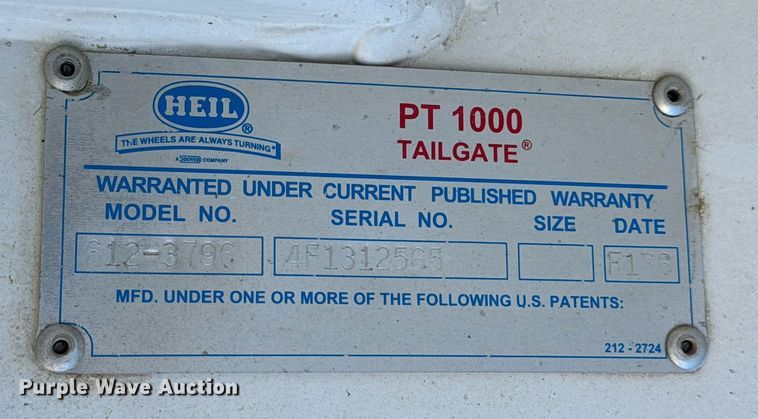 image for item NU9456 2007 Sterling Acterra refuse truck