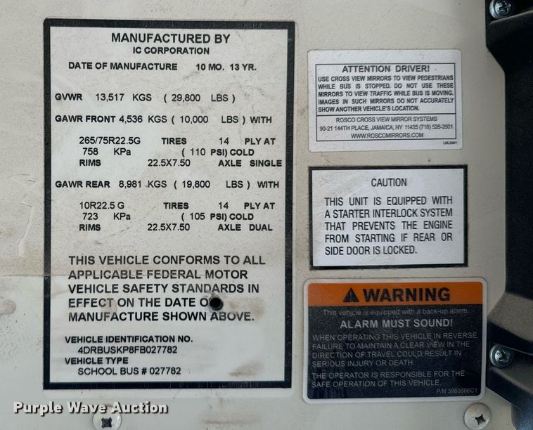image for item OD9940 2015 IC CE school bus