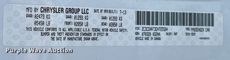 image for item OJ9486 2013 Dodge  Charger Police 