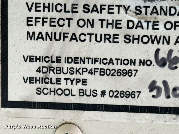 image for item OJ9537 2015 International CE school bus