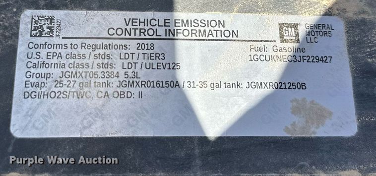 image for item OK9157 2018 Chevrolet  Silverado 1500 Crew Cab pickup truck