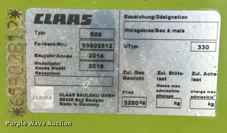 image for item DG4258 2015 Claas 750 Orbis  rotary forage head