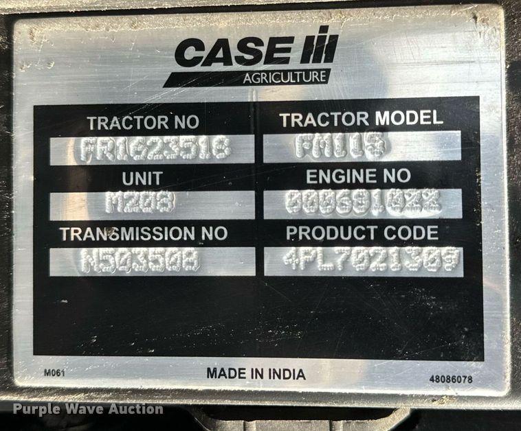 image for item DL4409 2022 Case IH  Farmall 115A MFWD tractor