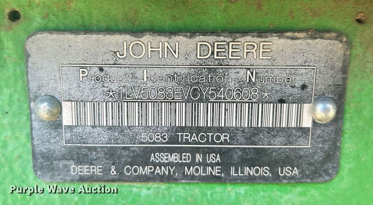 image for item DN0706 2012 John Deere 5083E MFWD tractor