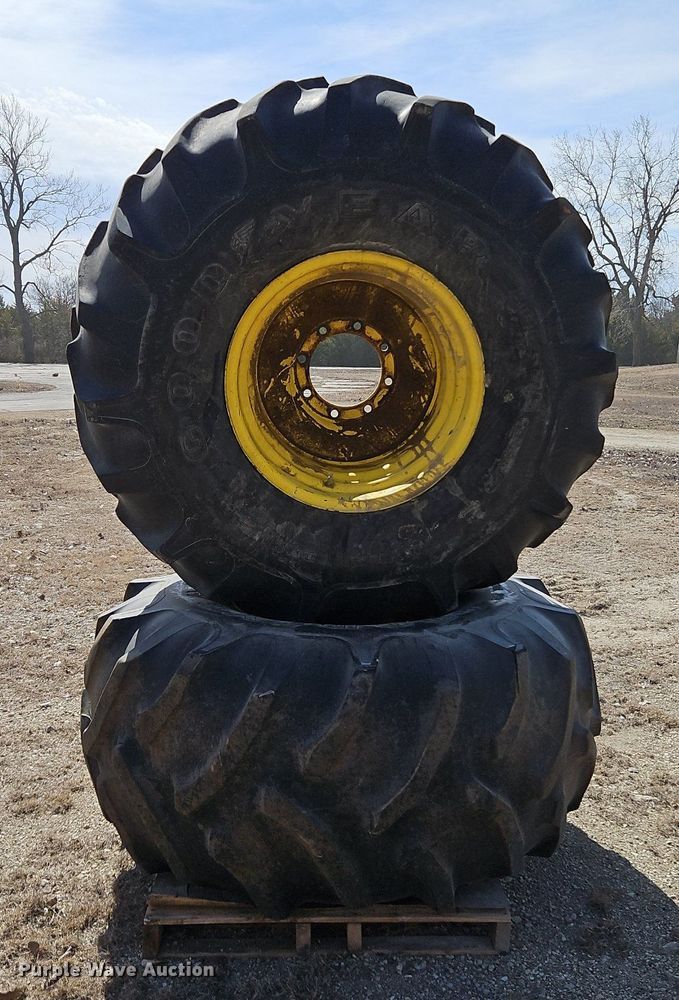 (2) Goodyear Dyna Torque II 28L26 tires and wheels in La Harpe, KS