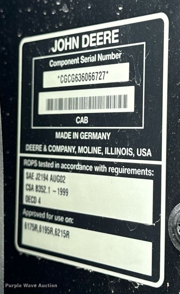 image for item DO2217 2022 John Deere 6R195 MFWD tractor