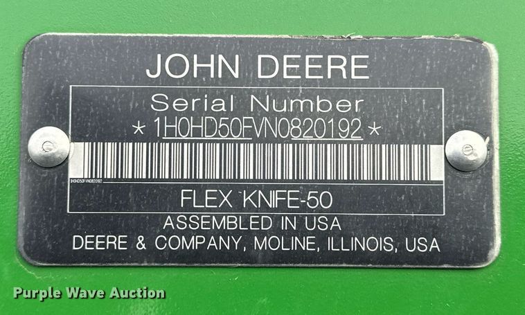 image for item DQ6724 2022 John Deere HD50F flex draper head